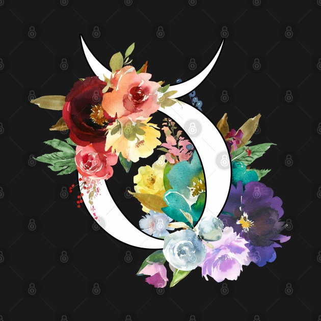 Taurus Horoscope Zodiac Rainbow Flowers Design by bumblefuzzies