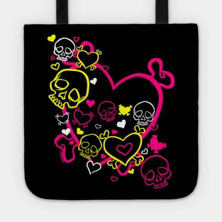 Heart Skull Swirl (Light Version) Tote