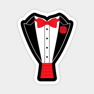 Tuxedo Red Bow Tie Magnet