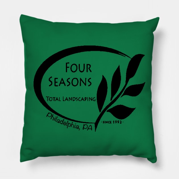 Four Seasons Total Landscaping Black Logo Pillow by GrellenDraws