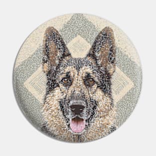 Dog Portrait - German Shepherd Pin