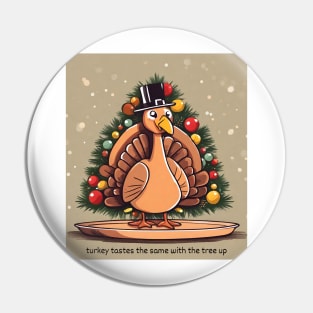 Funny Thanksgiving and Christmas Thanksmas Turkey Pin