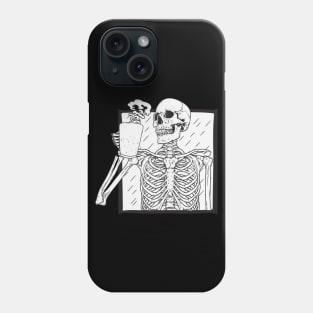 Skeleton Drinking Coffee Phone Case