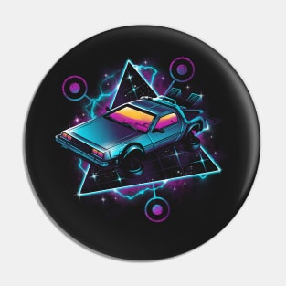 Retro Wave Time Machine Pin