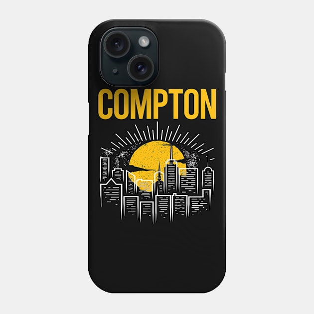 Yellow Moon Compton Phone Case by flaskoverhand