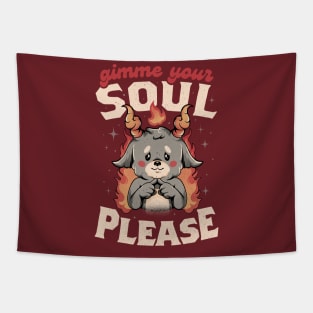 Gimme Your Soul Please - Funny Evil Baphomet Gift Tapestry