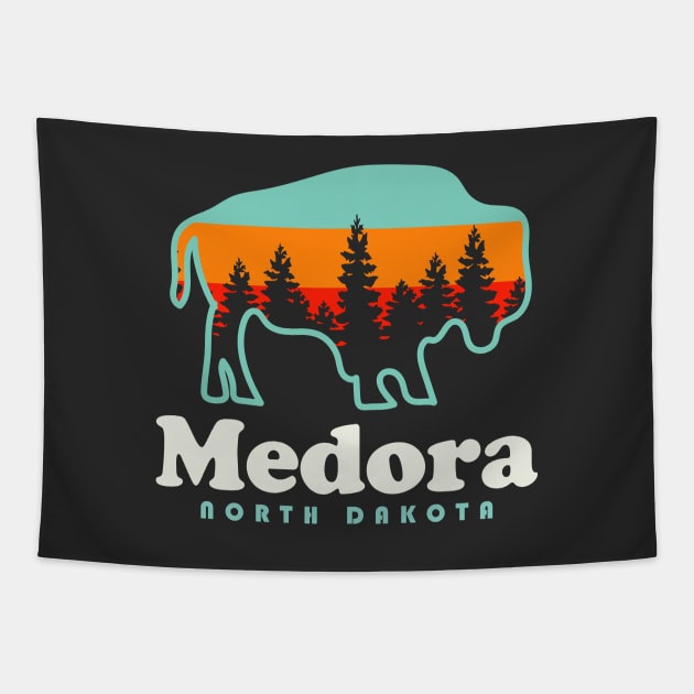 Medora North Carolina Bison Vacation Trip Tapestry by PodDesignShop