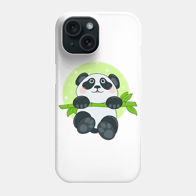 Cute panda on a bamboo branch Phone Case by IriSev