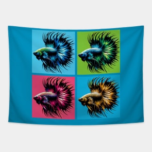 Crowntail Betta - Cool Tropical Fish Tapestry