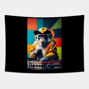 Funny  gorilla music graphic design Tapestry