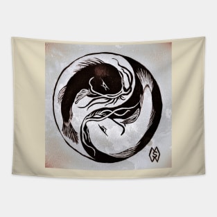 Catfish Yin Yang Tapestry