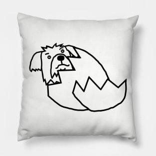 Cute Dog Hatching from Easter Egg Outline Pillow