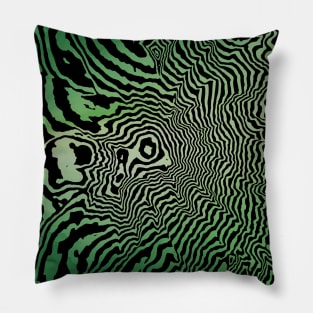 Mount Rainer Painted Green Topographic Pillow