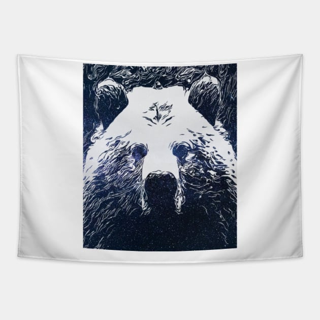 Abstract Bear Milky Way Galaxy Grizzly Bear Nature & Animal Lover Gift Tapestry by twizzler3b