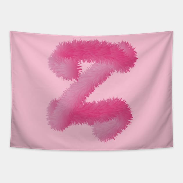 z Pink Animal Initials Tapestry by desingmari