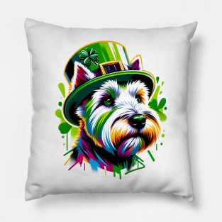 Glen of Imaal Terrier Enjoys Saint Patrick's Day Pillow