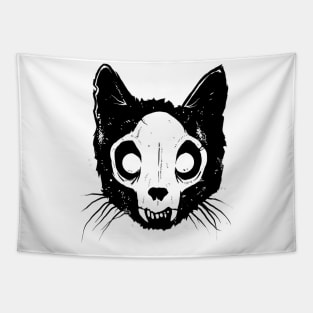 MORKETIDEN PRODUCTIONS CAT SKULL LOGO Mark Gufler Art Tapestry