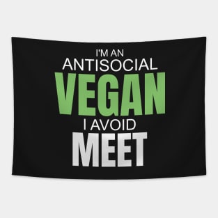 Funny Anti social Vegan design Tapestry