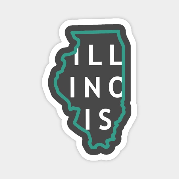 Illinois State Outline Magnet by FLARE US