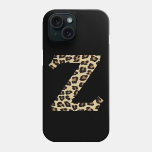 Letter Z Leopard Cheetah Monogram Initial Phone Case