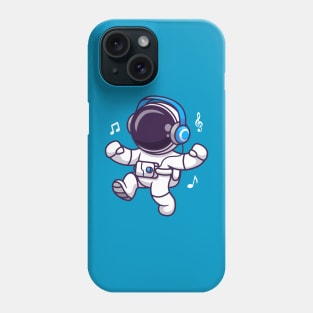 Cute Astronaut Listening Music Cartoon Phone Case