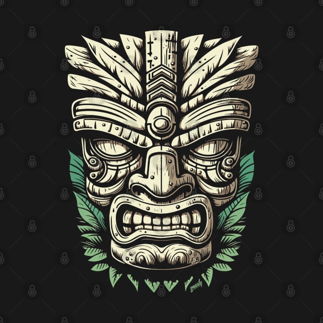 Ward Off Evil Spirits this Summer with this Tiki Mask Design by gnarly by ChattanoogaTshirt