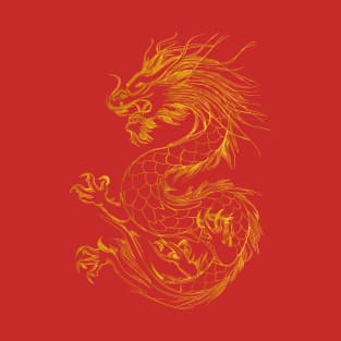 Golden Chinese Dragon T-Shirt