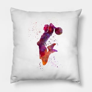 Basketball player in watercolor Pillow