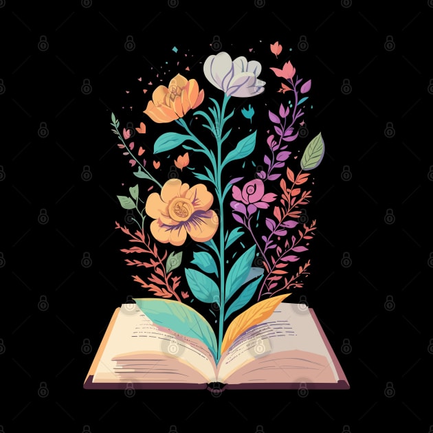 Flowers growing from book by comecuba67