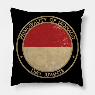Vintage Principality of Monaco Europe European EU Flag Pillow