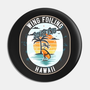 WING FOILING SURFING HAWAII Pin