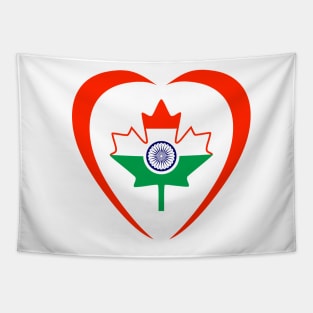 Canadian Indian Multinational Patriot Flag (Heart) Tapestry
