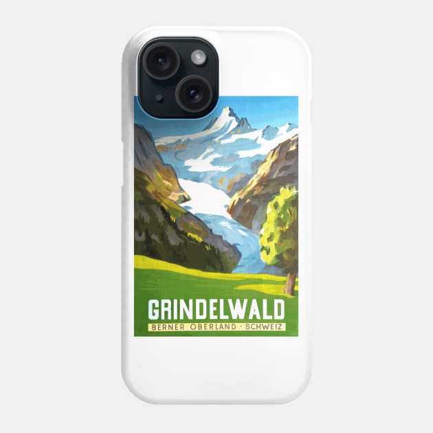 Grindelwald, Switzerland - Vintage Travel Poster Design Phone Case by Naves