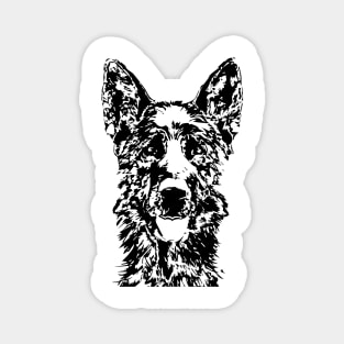 German Shepherd Pen and Ink Art Magnet