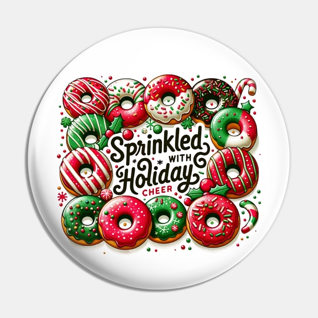 Sprinkled Holiday Cheer Christmas Donuts Baking Pin by TheCloakedOak