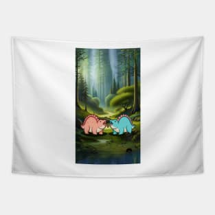 Couple Stegosaurus, Dino lovers, Dinosaur Tapestry