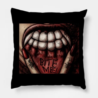 Vampire Bite Me Color Pillow