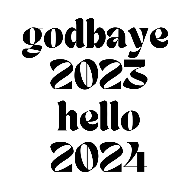 godbaye 2023 hello 2024 by retro bloom