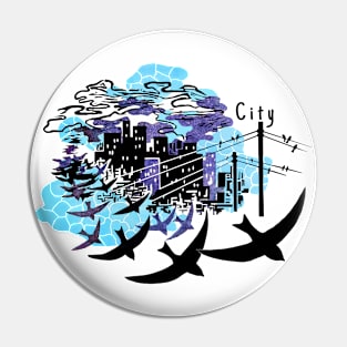 flight of swallows Pin