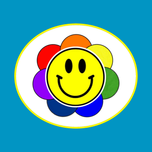 Rainbow Flower Smiley Face T-Shirt