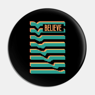 Retro Abstract "Believe" pushed Pin