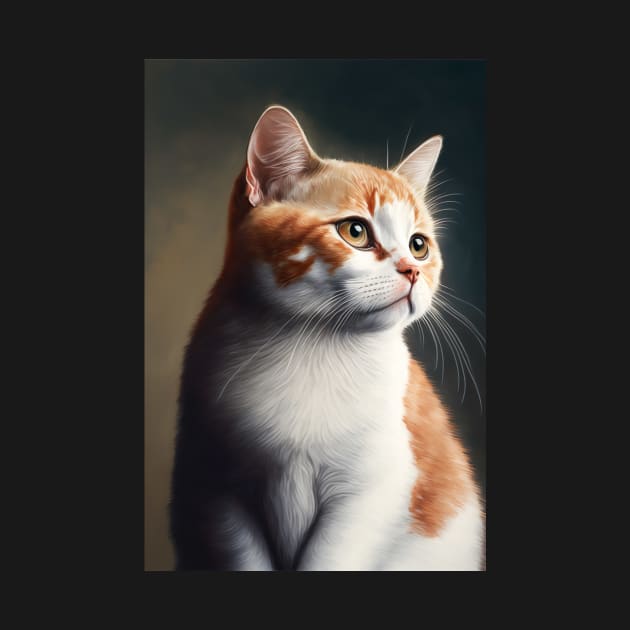 orange and white cat looking off in the distance - CGI style by KoolArtDistrict