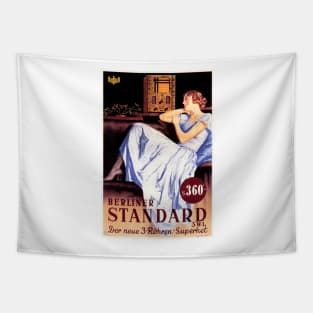 Berliner Standard Radio Advertisement Retro Woman Pin Up Austrian Vintage Tapestry