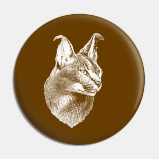 Caracal portrait Pin