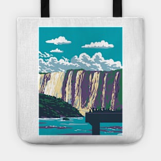 Iguazu Falls in Iguazu National Park Between Argentina and Brazil WPA Art Deco Poster Tote