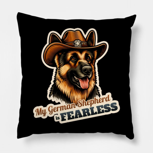 German Shepherd Cowboy Pillow by k9-tee