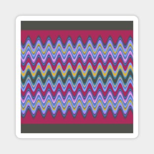 Vintage Colorful Wavy Pattern Magnet