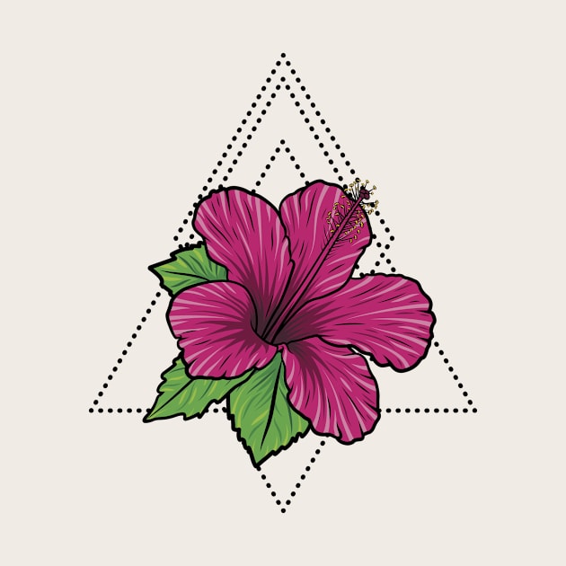 Tropical Hibiscus Flora Dotted Triangle Diamond by RadicalChill