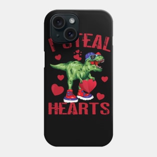 I Steal Hearts Valentines Day Dinosaur T-Rex Phone Case