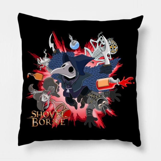 SHOVELBORNE - BLOOD EDITION Pillow by Paranoia Prints